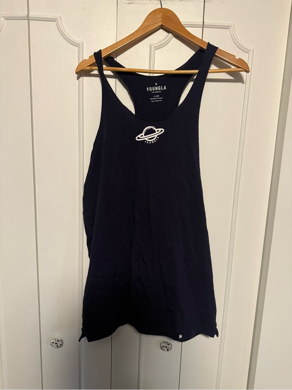 YoungLA Navy Tank Top with White Planet Graphic